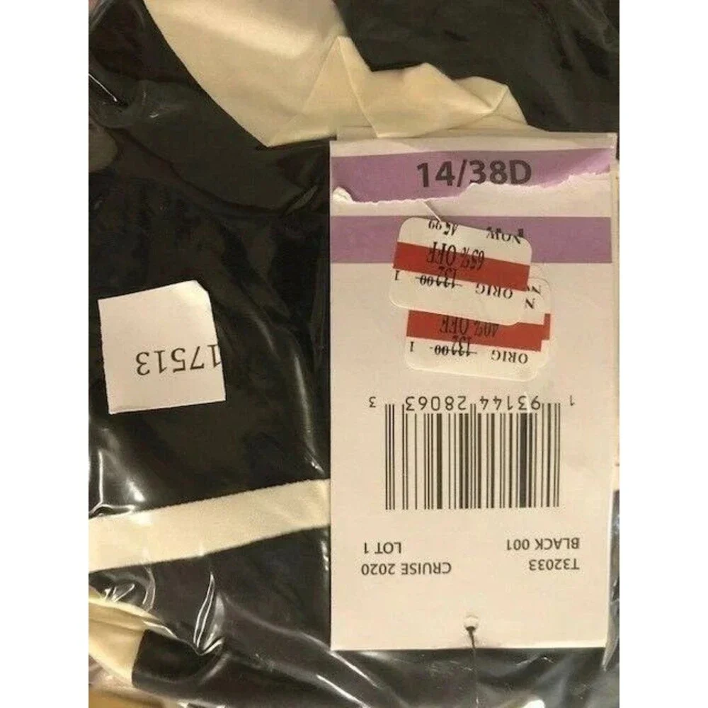 Contours Coco Reef  Agate Ruffle Tummy Control Swimsuit sz 14 /38D Black - Picture 6 of 6
